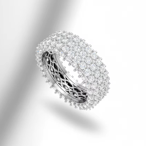 Anillo de Oro de 14K con Diamantes Naturales para Mujer, Modelo The Full Sparkle Row |   Diamante de Corte Brillante de 3.12 Quilates - Product Image 1