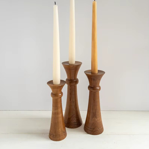 Portavelas de Madera de Estilo Creativo para Decoración del Hogar, Iluminación Interior y Exterior, Portavelas de Pilar Hecho a Medida para Bodas y Fiestas - Product Image 1
