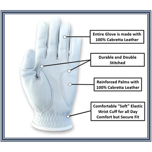 Gants de golf de qualité supérieure pour hommes Tissu en cuir véritable respirant antidérapant Personnaliser les options de couleur grossistes - Product Image 3