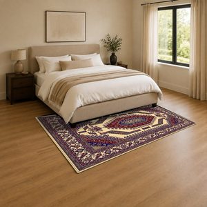 Tapis de salon en chenille antidérapant, imprimé numériquement, motif design rouge bordeaux, lavable en machine, vente en gros RUGS DEPOT LXDP-0300 - Product Image 3