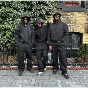 2025 personalizado hombres 100% algodón grueso peso pesado polar alta calidad Oversize Pullover Streetwear manga raglán Sudadera con capucha para hombres - Product Image 4