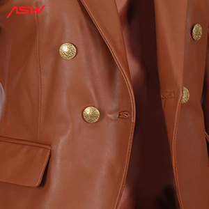 Chaqueta de cuero con burbujas para mujer, chaqueta de cuero de talla grande a la moda, ajustada y suave, nueva - Product Image 6