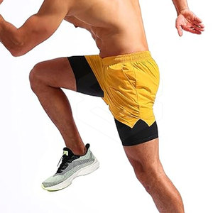 Pantalones cortos atléticos de doble capa de alta calidad en blanco liso Uso de invierno pantalones cortos para hombres en pantalones cortos de bajo precio para adultos - Product Image 6