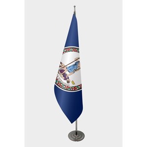 Custom #3x5ft# Virginian Indoor <b>Flag</b> with Aluminum <b>Pole</b> & Custom Logo (Digital Printing Cotton Plastic or Silk Material) - Product Image 1