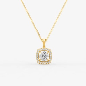 Pendentif solitaire en diamant de laboratoire taille coussin de 0,72 carat, qualité EF-VVS2, en or massif 14 carats, idéal pour les fiançailles et les soirées. - Product Image 1