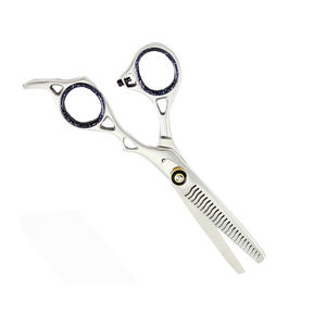 Russian Handle <b>Thinning</b> <b>Scissor</b> Barber Shears Stainless Steel <b>Hair</b> <b>Scissors</b> Beauty Salon <b>Thinning</b> <b>Scissor</b> With Perforated Handle - Product Image 3