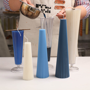 Moule à <span class=keywords><strong>bougie</strong></span> en acrylique en forme <span class=keywords><strong>de</strong></span> spirale cannelée, moule DIY pour la fabrication <span class=keywords><strong>de</strong></span> bougies artisanales - Product Image 5