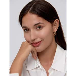 Pendientes de Aro de Doble Capa con Baño de Oro y Circonitas, Estilo Huggie Doble, Regalo para Ella - Product Image 4