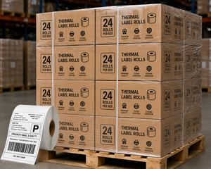 Custom Thermal Oil Proof <b>Waterproof</b> Barcode Shipping <b>Label</b> Roll 4x6 Self Adhesive Waybill Sticker Paper for Logistics Packaging - Product Image 2