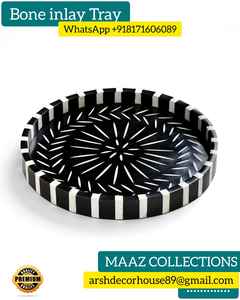 Plateau en nacre hexagonal en bois en gros Fait à la main Plateaux de service élégants pour aliments Taille personnalisée Décoration intérieure Bestseller - Product Image 6