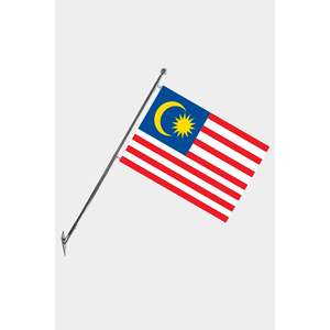 Malaysia Telescopic Flagpole <b>Set</b> with Wall-Mount Durable Polyester Digital Printing for Custom Graphics - Product Image 1