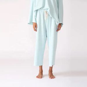 Yellow Color Women Cotton Breathable Straight-Fit <b>Trouser</b> Sets Casual High Waist Pants New Fashion-Loose Home Wear <b>Trousers</b> - Product Image 6