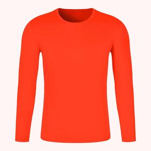 Cou à manches longues t-shirts hommes col rond t-shirts Promotion pas cher séchage rapide polyester tricoté plaine teint T-shirt pour hommes - Product Image 1