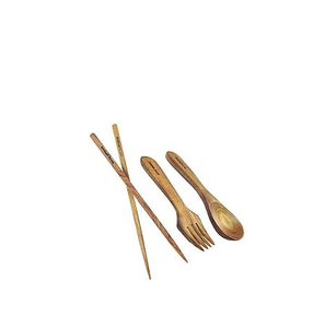 Cuillère rustique en bois faite à la main fourchette ensemble de couverts maison cuisine Restaurant vaisselle ensemble de couverts fourchettes cuillère couteau - Product Image 2