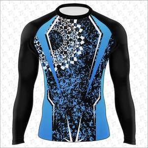 Logo personnalisé Sublimation manches longues unisexe Jiu-Jitsu Arts martiaux respirant Rash Guards à séchage rapide Spandex/Polyester personnalisé - Product Image 6