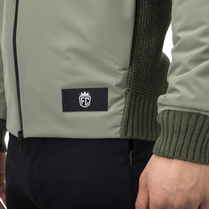 <b>Mens</b> Hybrid Tactical Sweater Jacket Zip Closure Multi Pocket Front <b>Knit</b> Panel Smart Casual Outerwear - Product Image 4