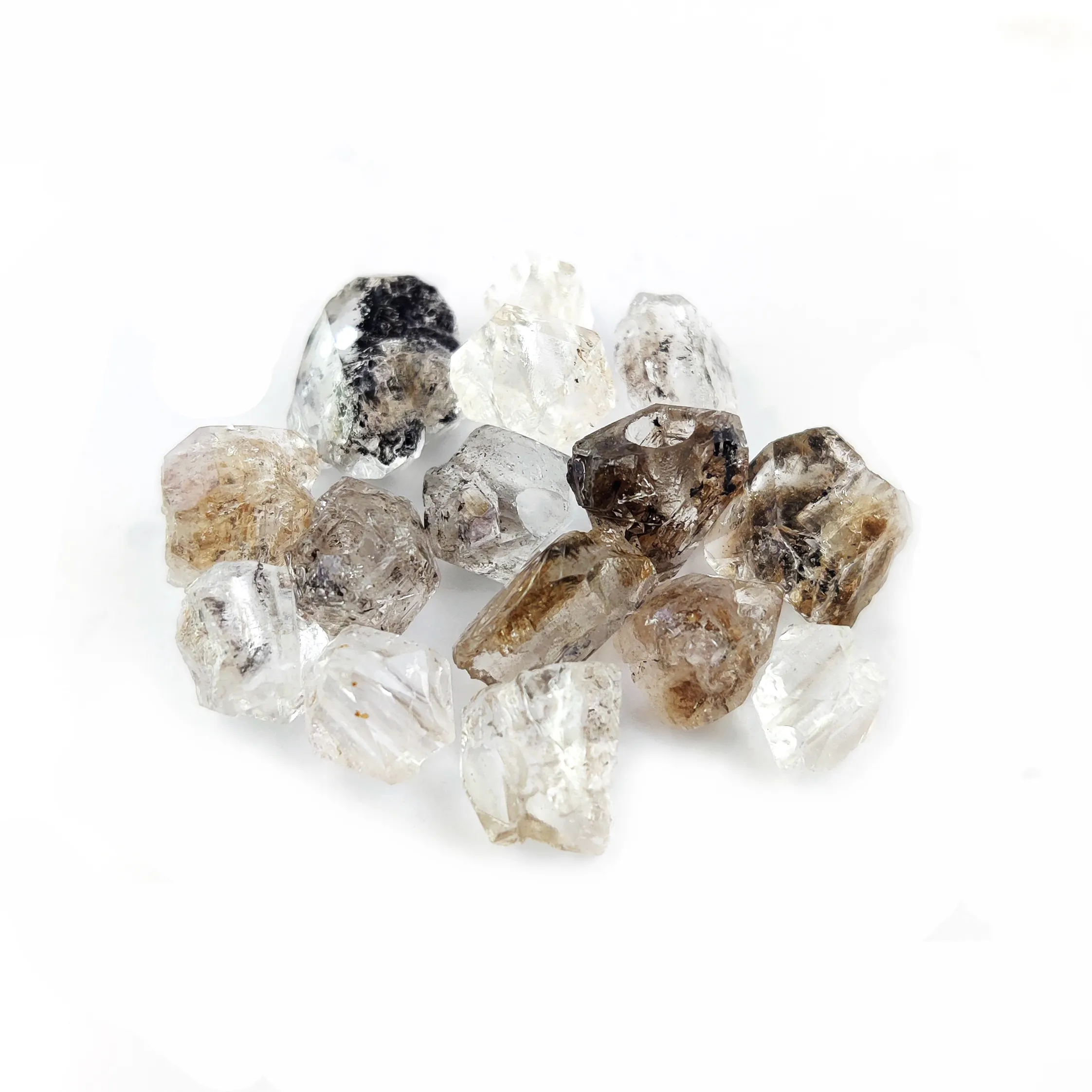 Contas de diamante Herkimer cruas 3mm contas perfuradas pedra de aniversário energia de cura cristal natural contas de pedras preciosas soltas para colar jóias