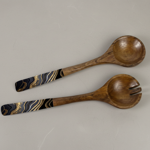 Juego de Cubiertos de Madera de Mango Ecológicos con Esmalte, Cuchara y Tenedor, Diseño Personalizado, Utensilios para el Hogar, Restaurante, Accesorios de Cocina al por Mayor - Product Image 3