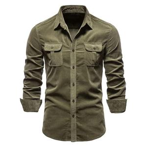 New Autumn 100% Cotton <b>Corduroy</b> <b>Shirts</b> <b>Men</b> Solid Color Slim Fit Casual Blouses High Quality Long Sleeve Social <b>Shirt</b> <b>for</b> <b>Men</b> - Product Image 1