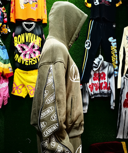 Ensemble de survêtements zippés en molleton épais 400 GSM pour homme, imprimé sérigraphié, style streetwear, hiver - Product Image 5