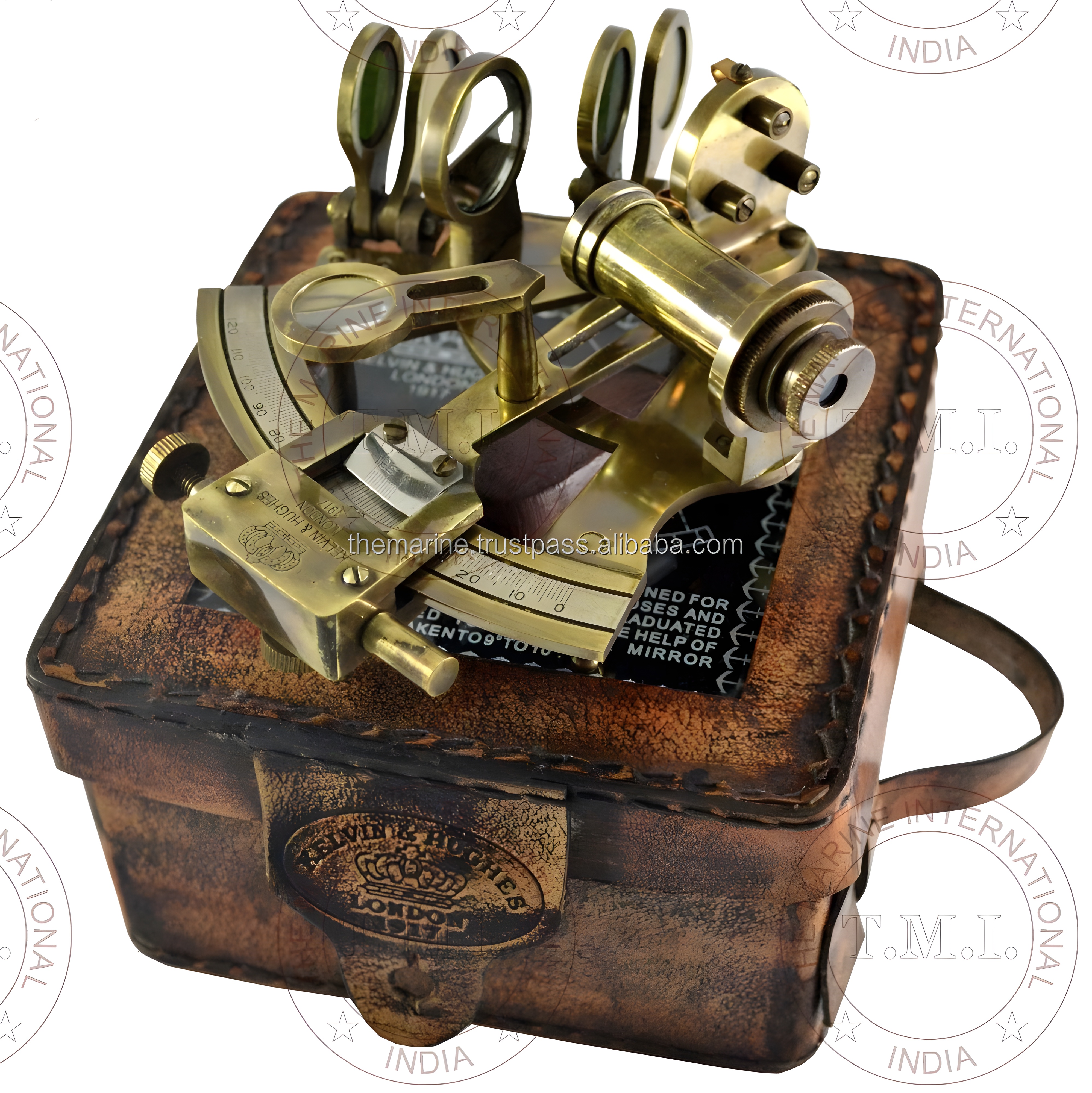 Handmade Nautical Brass Antique Sextant 5