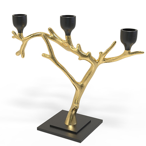 Bougeoir conique en forme d'écorce d'arbre classique vintage en métal pour Noël Pâques Mariages Fêtes Décoration - Product Image 6