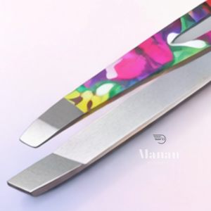 Pinzas Profesionales para Cejas de Acero Inoxidable con Diseño Floral, Punta Inclinada, Precisión, Calidad Premium, Herramienta Cosmética - Product Image 2
