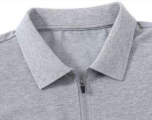 Gran oferta, Piqué de mezcla de algodón y poliéster, manga larga, cuarto de cremallera, corte ajustado, transpirable, para mujer, polos en blanco teñidos lisos - Product Image 3