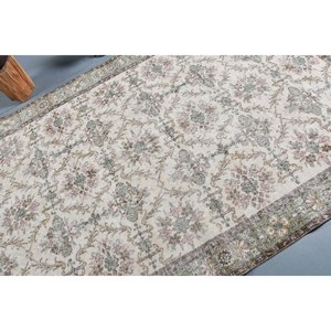 Alfombra turca Vintage Beige verde 5,3X9,1 pies lana tejido plano patrón de retazos para decoraciones de sala de estar Uso de pasillo látex - Product Image 5