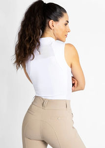 Professional Women <b>Equestrian</b> Base Layer Top Short Sleeve Performance Riding Shirt OEM Horse Riding sleeveless tops Customized - Product Image 5