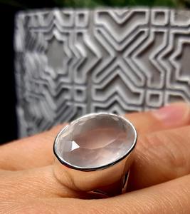 925 Sterling Silver Classic Designer <b>Ring</b> Natural Rose <b>Quartz</b> Oval Gemstone Bezel Setting Perfect Wedding Anniversary Gift for - Product Image 3