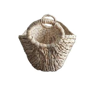 Panier de rangement multifonctionnel en jacinthe d'eau écologique de couleur naturelle fabriqué à la main pour boissons/aliments/fruits taille L80 - Product Image 3