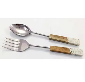 Servidor de ensalada hecho a mano, cubiertos de acero, servidor de ensalada con mango en zigzag para servir comida, cuchara de nuevo diseño - Product Image 5