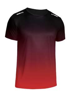 Camiseta Deportiva de Manga Corta con Cuello Redondo para Hombre, Corte Regular, Color Sólido, Tela de Lona de Spandex/Poliéster, Secado Rápido, Transpirable, Diseño Personalizable - Product Image 4