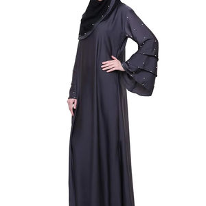 Robe Abaya musulmane à manches longues, taille plus, Dubai, ensemble deux pièces, décontractée, de haute qualité, longueur midi, vêtements pour femmes - Product Image 5