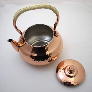 Bouilloire en cuivre pur GANRAKU Shinkodo 1,7 L, lot de 2, facile à nettoyer, fabriquée au Japon, coffret cadeau Garson Water, tradition japonaise - Product Image 3