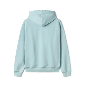 Trendy Unisex 600GSM Ice Blue Hoodie PULLOVER OEM Logo Custom Luxe Streetwear Heavyweight Oversized Thick Fleece Washed Quickdry - Product Image 2