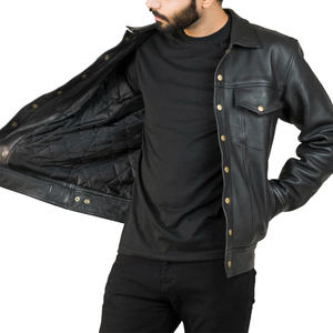 แจ็คเก็ตหนังแท้ผู้ชายสไตล์บอมเบอร์ ไบค์เกอร์ ลำลอง ผลิตตามแบบสั่ง ออกแบบเองได้ ขายส่งจากโรงงาน - Product Image 4