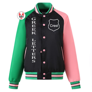 Chaqueta Bomber Personalizada con Bordado de Letras Griegas de Hermandad, Chaqueta de Satén Alpha Kapa, Chaqueta de Satén Personalizada para Hombre, Gran Venta - Product Image 3
