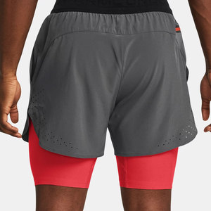 Pantalones cortos deportivos personalizados de fábrica para hombre, pantalones cortos atléticos de cintura alta, pantalones cortos de entrenamiento de gran tamaño secos de Color sólido - Product Image 2