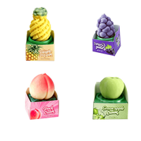 Vente en gros de crème glacée 3D multi-saveurs, délicieuse combinaison de fruits : ananas, mangue, fraise, raisin, chocolat