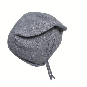 Warm Knitted Baggy Beanie Hat Women <b>Men</b> Drawstring Kpop Slouchy Wool <b>Cap</b> Winter Spring Soft Skullcaps Outdoor Windproof Bonnet - Product Image 4