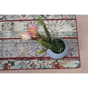 Alfombra Turca Vintage de 1.8x3.4 pies, Alfombra Pequeña de Lana Azul con Diseño Ombré - Product Image 5