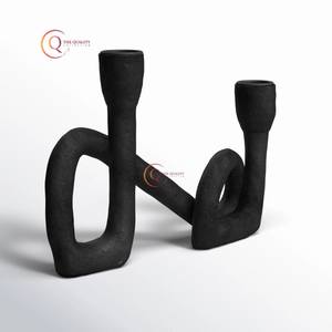 Wholesale Exporter Vintage Design 100% Metal Candle Holder Hot Sale New Arrival Black Color Powder Coated Unique Candle Jar - Product Image 5