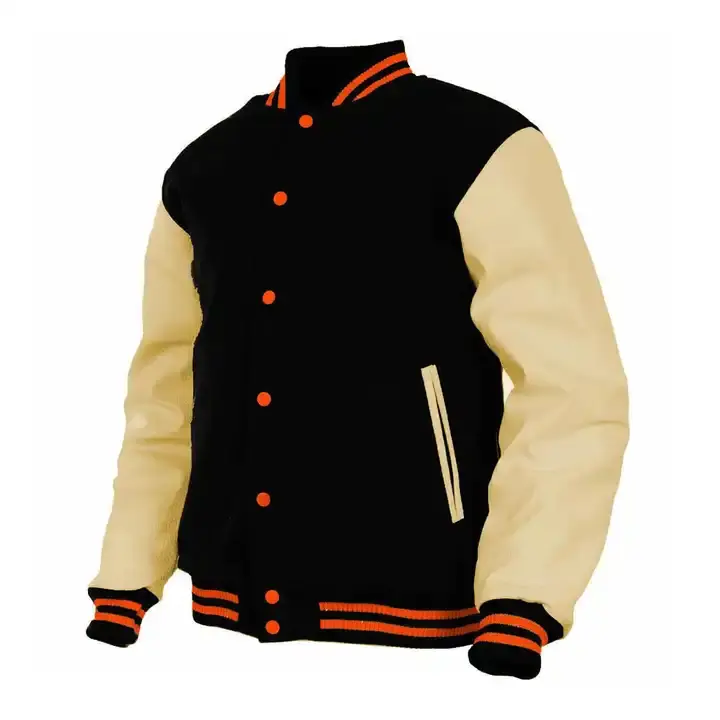 Ropa de hombre holgada a la moda, chaqueta universitaria, chaqueta de béisbol con letras de chenilla bordadas personalizada, chaqueta universitaria
