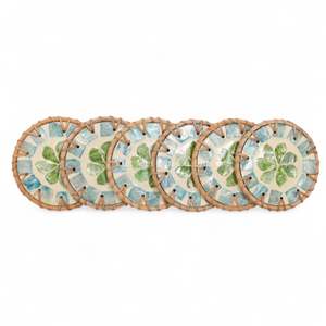 แผ่นรองแก้วทำจากเปลือกหอยมุกธรรมชาติ ขอบหวายถัก สำหรับตกแต่งโต๊ะอาหารที่บ้าน ใช้เป็นของขวัญ และเป็นมิตรกับสิ่งแวดล้อม - Product Image 3