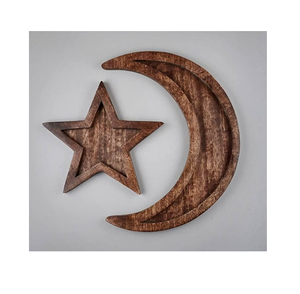 Ensemble de plateaux en bois en forme de lune et d'étoile en bambou écologique de qualité supérieure, plateau de présentation de cristaux par UF INTERNATIONAL - Product Image 3