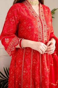 Meilleur tarif de qualité supérieure du fournisseur Red Merron Designer Gown Ready-Made Rayon Sequence Embroidery Work for Indian Pakistanais - Product Image 6