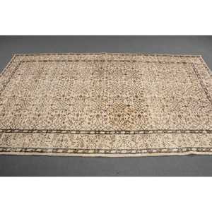 Vintage Turkish Rug 5.1x8.9 ft (154x270 cm), <b>Brown</b> <b>Wool</b> Rug - Product Image 2
