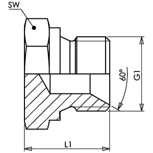 BSP Blind Plug HB Raccord de terminaison hydraulique en acier, connecteur en zinc nickelé, accessoires pour outils hydrauliques - Product Image 2